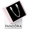 PANDORA Catenina di sicurezza Moments in argento Sterling con cristallo stellare blu e cielo