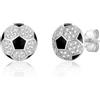 DEKALN Orecchini a perno in argento per ragazze, a forma di calcio, baseball, basket, pallavolo, regalo di Natale, compleanno, laurea, per donne, adolescenti, ragazze e ragazzi, 10 mm, Argento, Nessuna
