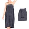 Vexaflow Kilt da Sauna Donna, per Doccia, Sauna, Palestra, Spiaggia e Viaggi, Asciugamano Regolabile in Microfibra Ultra Assorbente con Bottoni a Pressione e Tasca, 80x140 cm