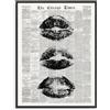 Dazzlewall Quadro Giornale Vintage, Poster con Stampa di Labbra Bianco e Nero Retro per Camera da Letto Ragazza Soggiorno 30×40 cm Senza Cornice