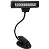 Haofy Clip On Book, Lampada Clip ,10 LED Orchestra Luce regolabile Lampada da lettura da tavolo 110 V ~ 220 V(Light with USB cable)