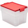 TATAY Scatole Plastica con Coperchio 35 L Multiuso - Style | Set da 3 Unità | Coperchio con Cerniera Incluso | Design Impilabile e Leggero | Plastica BPA Free | 37x51x26 cm, Rosso