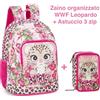 Zaino organizzato WWF Leopardo + Astuccio 3 zip