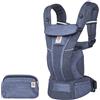 Ergobaby Omni Breeze Marsupio per neonati, 4 posizioni SoftFlex Mesh ergonomico frontale, Heathered Denim Blue