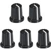 QUARKZMAN Potenziometro Manopola Controllo ABS Chitarra Manopola per Elettrico Chitarra Potenza Amplificatori Stereo, Basso 6mm Tipo D Albero 270 Gradi Nero 5pz