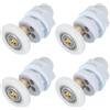 QUARKZMAN Rullini Per Porte Doccia 25mm, Ruote Guide Per Porte Doccia Scorrevoli Sostituzione Puleggia Asta In Rame Per Porte In Vetro Bagno 4-6mm, Bianco 4 Pezzi
