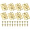 PATIKIL Cerniere a Scatto Piccole 3/4 Pollici, 8pz Mini Cerniera per Scatole Gioielli con Viti per Scatole Gioielli in Legno Armadietto Cassetti Porte Cancelletto, Oro