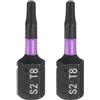 QUARKZMAN 2Pz T8 Inserti per Avvitatore Torx 1/4 Gambo Esagonale 25mm/1 Lunghezza Punte per Cacciavite Magnetico 6 Punte Esagonali a Stella in Acciaio S2 Trapano Elettrico di Qualità