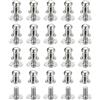 QUARKZMAN 5mm Vite a Testa Sferica Rivetti Bottone Nipplo, Confezione da 20 per Artigianato in Pelle Fai da Te Borsa Cintura, Tono Argento