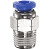 QUARKZMAN Connettore Rapido Dritto Maschio a Filettatura 4mm Tube OD x 1/8 NPT Filettatura Maschio Raccordo Rapido Raccordi Aria Compressa per lista Aria Industriale PC4-N01, Blu