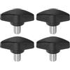QUARKZMAN 4pz Manopole a T con Viti a Testa Alare M8x12mm Manopole a T Plastica Filettatura Maschio standard Maniglie Manopole Serraggio a mano Vite a testa Zigrinata, Nero