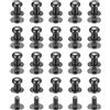 QUARKZMAN 6mm Vite a Testa Sferica Rivetti Bottone Nipplo, Confezione da 20 per Artigianato in Pelle Fai da Te Borsa Cintura, Nero Metallizzato