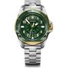 Victorinox Orologio Uomo Journey 1884 Ø 43 mm, Swiss Made, Quarzo Analogico, Impermeabile fino a 200 m, Bracciale Inox, Verde/Argento