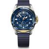 Victorinox Orologio Uomo Journey 1884 Ø 43 mm, Swiss Made, Quarzo Analogico, Impermeabile fino a 200 m, Cinturino in Caucciù, Blu