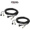 Proel PH080LU05 2 CAVI COMBINATI PHONO RETE SEGNALE +ALIMENTAZIONE AUDIO DMX 5mt