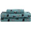 Beatrice Home Fashions Cozy Cabin - Set di lenzuola in microfibra con tasche profonde, 3 pezzi, stile rustico, patchwork, cervi, orsetti selvaggi