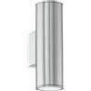 Eglo Lampada da parete per esterni a LED Riga, lampada da esterno a 2 | fiamme, lampada da parete in acciaio inox, colore: argento, IP44