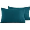 Elegant Comfort Set di 2 federe di lusso ultra morbide in microfibra egiziana, 1500 fili, doppia spazzolata, resistente alle pieghe, dimensioni standard, blu marino