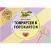 folia 6604 - Papier cartonné coloré et carton photo PASTEL, DIN A6, bloc avec papier cartonné coloré 130 g/m² et carton photo 300 g/m², 60 feuilles en 10 couleurs, pour les travaux manuels