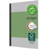 SIGEL Quaderno Quicknote A5 copertina morbida | SN400, fogli bianchi, 200 pagine, carta riciclata 80 g/m², FSC, verde/grigio