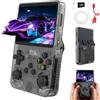WDKXCN Console di gioco portatile retrò R36S, console retrò da 128 GB, console portatile con schermo IPS da 3,5 pollici, mini console retrò portatile, console emulatore per sistema Linux Game Boy (nero)