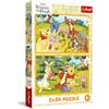 Trefl - Puzzle 2in1: Winnie the Pooh, Una Giornata in Giardino - 2 x 24 Pezzi, Coppia di Puzzle per Bambini dai 3 anni
