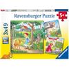 Ravensburger, Puzzle 3x49, Per bambini a partire da 5 anni, 3 puzzle quadrati da 49 pezzi ciascuno, Dimensione puzzle 18x18 cm, Principesse Disney