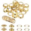 QUARKZMAN 20Set Occhielli per Teloni con Rondelle 12mm Occhiello Strumento Metallici color Rame per Tende in Tessuti Cinture in Pelle Scarpe Borse DIY, Oro (Perforatrice Non Inclusa)