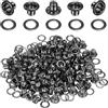 QUARKZMAN 50 occhielli 3mm 1/8 pollice Kit occhielli in ottone con rondelle per tessuti tende teloni pelle cinture scarpe borse fai da te, Nero