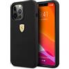 CG MOBILE Ferrari - Custodia per iPhone 13 Pro, in nero, con interno in microfibra, morbida e antigraffio, facile da clip, assorbimento degli urti e logo