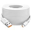 teashow Cavo USB C extra lungo da 10 m, resistente, da USB A a USB C, cavo di ricarica rapida, prolunga di alimentazione per telecamere di sicurezza, tablet, smartphone, controller e altro (bianco, 10 m)