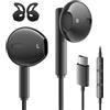 AILZPXX Cuffie USB C per Samsung Galaxy S24 S23 S25 Ultra iPhone 15 16 17 Pro Max Cuffie Type C con Microfono Control Volumen Auricolari con Filo USB C per Samsung S22 A56 A16 5G Pixel 8 7 Xiaomi 14