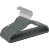 SONGMICS Grucce Appendiabiti in Velluto 30 Pezzi, Antiscivolo, Scanalature su Spalle, Barra per Pantaloni, Gancio Girevole a 360°, Salvaspazio, Spesso 0,6 cm, Largo 43 cm, Grigio CRF029V03