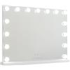 Flamingueo Specchio Trucco con Luci - 15 LED - 3 Modi di Luce - Intensità Regolabile - Controllo Tattile - Vanity Mirror - Bianco - 58x12x43cm