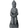 Relaxdays Statua Buddha inginocchiata, Decorazione Vintage, Resistente a intemperie e Gelo, 43 cm, Antracite