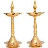 NOBILITY Lampada a olio in ottone Diya 25,4 cm Kerala tradizionale Samai Deepak lampada kutthu vilakku Panchmahal Deepam per Pooja Mandir Diwali Articoli regalo indiani Puja Set di 02