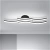 Goeco Plafoniera Led Soffitto, 16W Lampadario Design Curvo con 3 Barre Luminose a LED Luce Bianca Fredda 6500K, Lampada da Soffitto Moderna per Soggiorno Camera da Letto Cucina, Nero