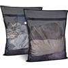 OTraki Retina per Lavatrice Grande 60x80cm 2 Pezzi Sacco Biancheria Sporca Riutilizzabili Sacchetti Rete Bucato per Tende Copripiumini Cappotti Piumini Maglieria Vestiti Delicati, Nero