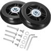 QUARKZMAN Ruote di Ricambio per Valigie 70 x 19mm/2,8 x 0,8 Ruote Girevoli in Gomma con Cuscinetto Kit di Riparazione per Pattini Esterno in Linea con Valigia, Nero 1Set