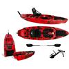 Big Mama Kayak canoa fishing a Pedali divisibile Big Mama Triken 330 Live S, con ruote e vasca del vivo + ecoscandaglio Garmin Striker Vivid 5 + kit braccetto display Rosso Devil