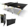 Urban Play Ping pong regolamentare,trasportabile in valigia, da interno, richiudibile con ruote, racchette e palline colore nero