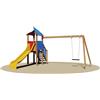Play Ground Torretta Omologata Luoghi Pubblici Mod. Calgary Con Scivolo In Vetroresina Sedile Piano Cod.773P A/B Open D Giochi - En 1176 Certificati Tuv