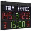Favero Tabellone Segnapunti Multisport - Nomi Squadre Programmabili, Pallacanestro, Pallavolo, Calcio A 5, Pallamano, Pallanuoto,ping Pong, Pugilato, Hockey Su Ghiaccio E Pista, Badminton Cod.fc50h25n Art.3045025n Omologato Fiba - 140x108x9cm