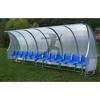 Arte&Sport Af1502/12 Panchina Allenatori Lunghezza 6 Metri ( 12 Posti) Panchina Da Calcio Copertura In Policarbonato Alveolare Tetto Curvo Seduta In Scocche Di Pvc