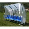 Arte&Sport Af1502/6 Panchina Allenatori Lunghezza 3 Metri (6 Posti) Panchina Da Calcio Copertura In Policarbonato Alveolare, Tetto Curvo Seduta In Scocche Di Pvc