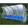 Arte&Sport Af1502/8 Panchina Allenatori Lunghezza 4 Metri (8 Posti) Panchina Da Calcio Copertura In Policarbonato Alveolare,tetto Curvo Seduta In Scocche Di Pvc