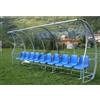 Arte&Sport Af1504/10 Panchina Allenatori Lunghezza 5 Metri (10 Posti) Panchina Da Calcio Copertura In Policarbonato Trasparente Tetto Curvo Seduta In Scocche Di Pvc