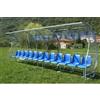 Arte&Sport Af1504/12 Panchina Allenatori Lunghezza 6 Metri (12 Posti) Panchina Da Calcio Copertura In Policarbonato Trasparente Tetto Curvo Seduta In Scocche Di Pvc