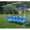Arte&Sport Af1504/6 Panchina Allenatori Lunghezza 3 Metri (6 Posti) Panchina Da Calcio Copertura In Policarbonato Trasparente Tetto Curvo Seduta In Scocche Di Pvc