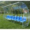 Arte&Sport Af1504/8 Panchina Allenatori Lunghezza 4 Metri (8 Posti) Panchina Da Calcio Copertura In Policarbonato Trasparente Tetto Curvo Seduta In Scocche Di Pvc